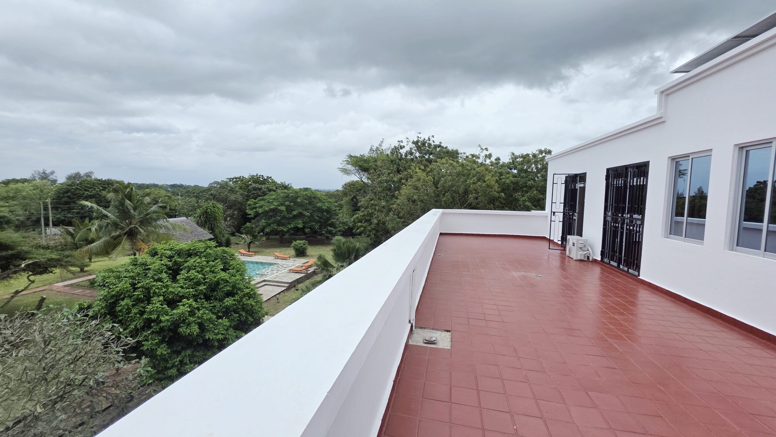 Rooftop lounge at Salt Sun Retreat Villa in Diani Beach with panoramic views and outdoor seating